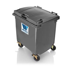 Мусорный бак 1100 л, с плоской крышкой